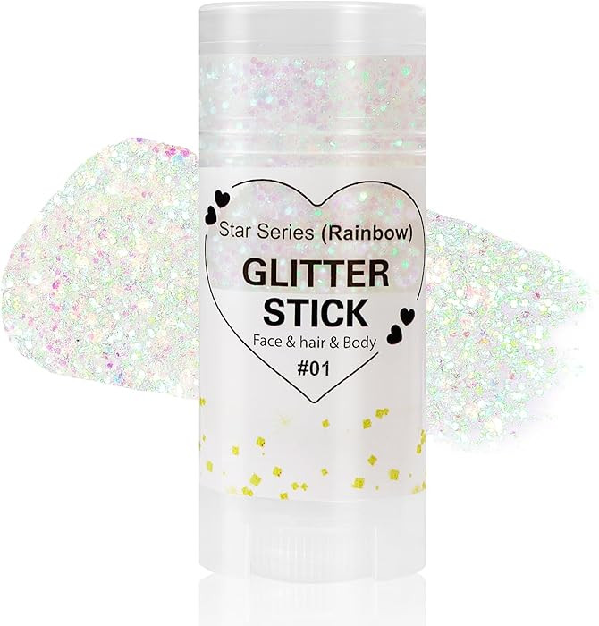 Mysense Rainbow Body Glitter Stick,Face Hair Glitter Christmas Makeup,Sparkling Mermaid Sequins C... | Amazon (US)