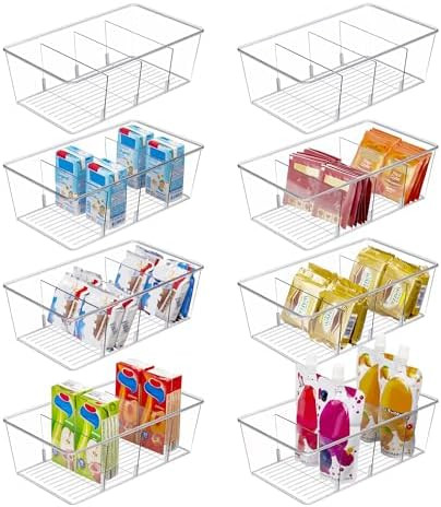Vtopmart 8 Pack Food Storage Organizer Bins, Clear Plastic Bins for Pantry, Kitchen, Fridge, Cabi... | Amazon (US)
