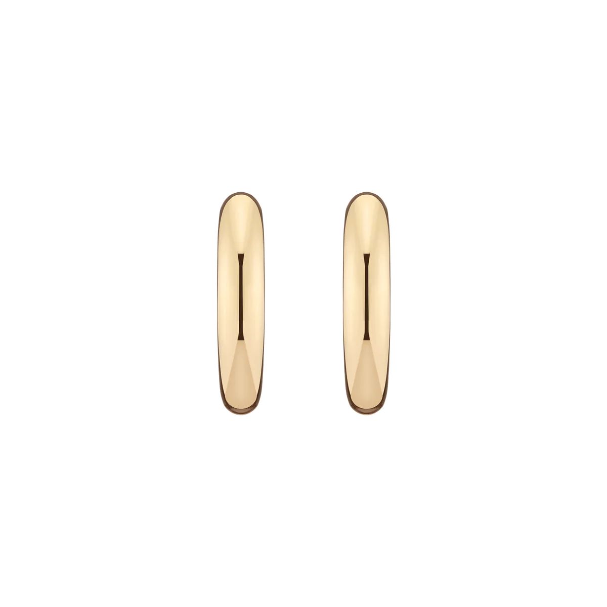 Gold Round Edge Hoop Earrings Large | AUrate New York