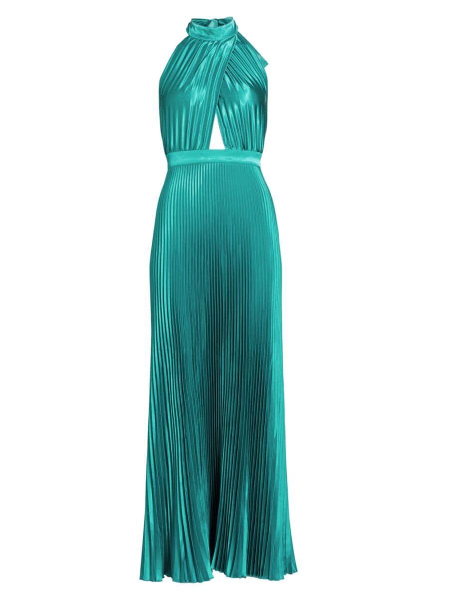Renaissance Pleated Halter Gown | Saks Fifth Avenue