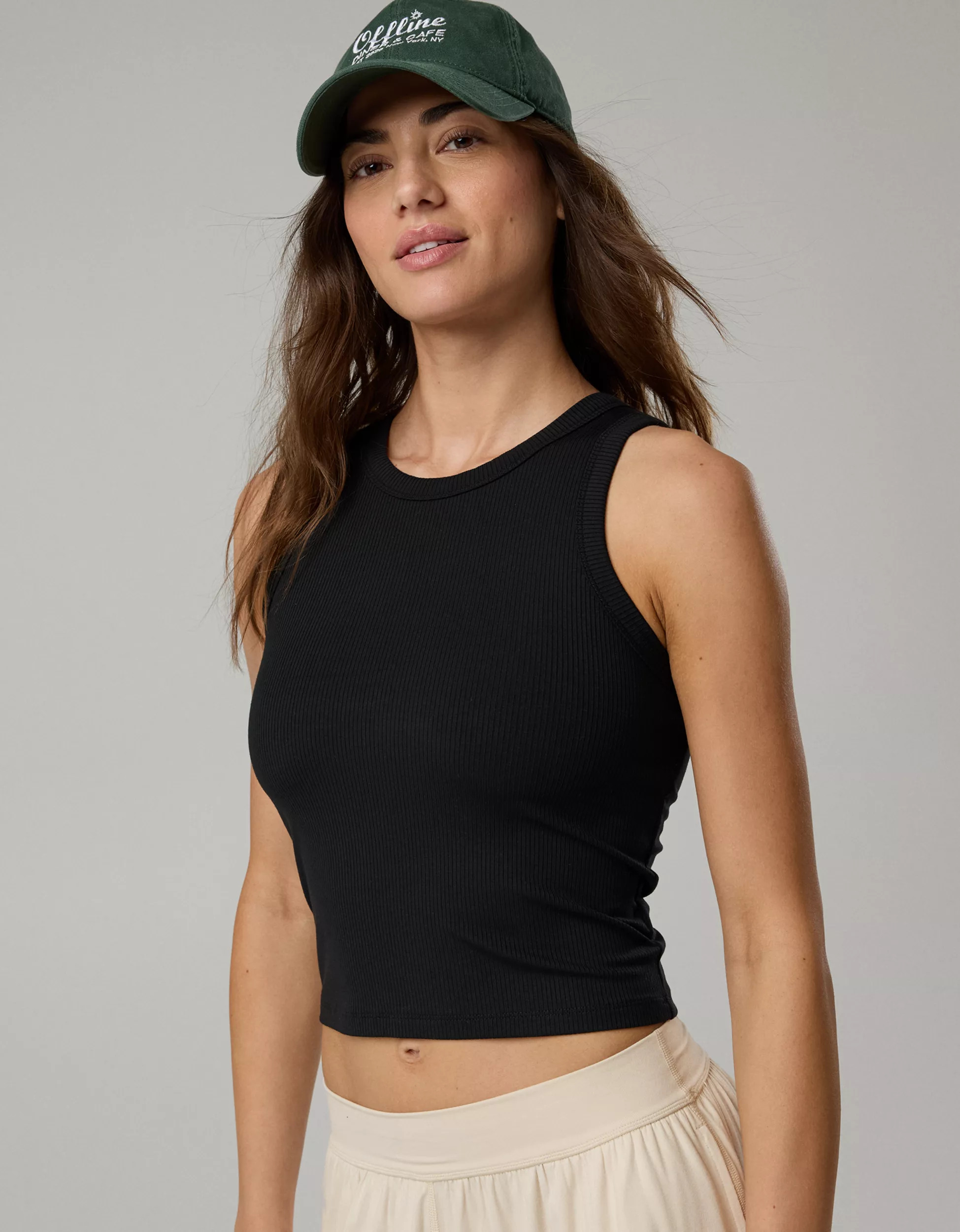 OFFLINE By Aerie Thumbs Up Heavyweight Cropped Tank Top | Aerie
