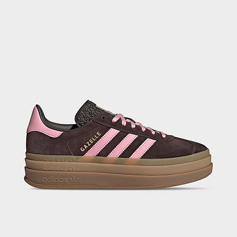 adidas Women's Originals Gazelle Bold Casual Shoes in Aurora Coffee/Light Pink/Gold Metallic Size: 9.5 | Finish Line (US)