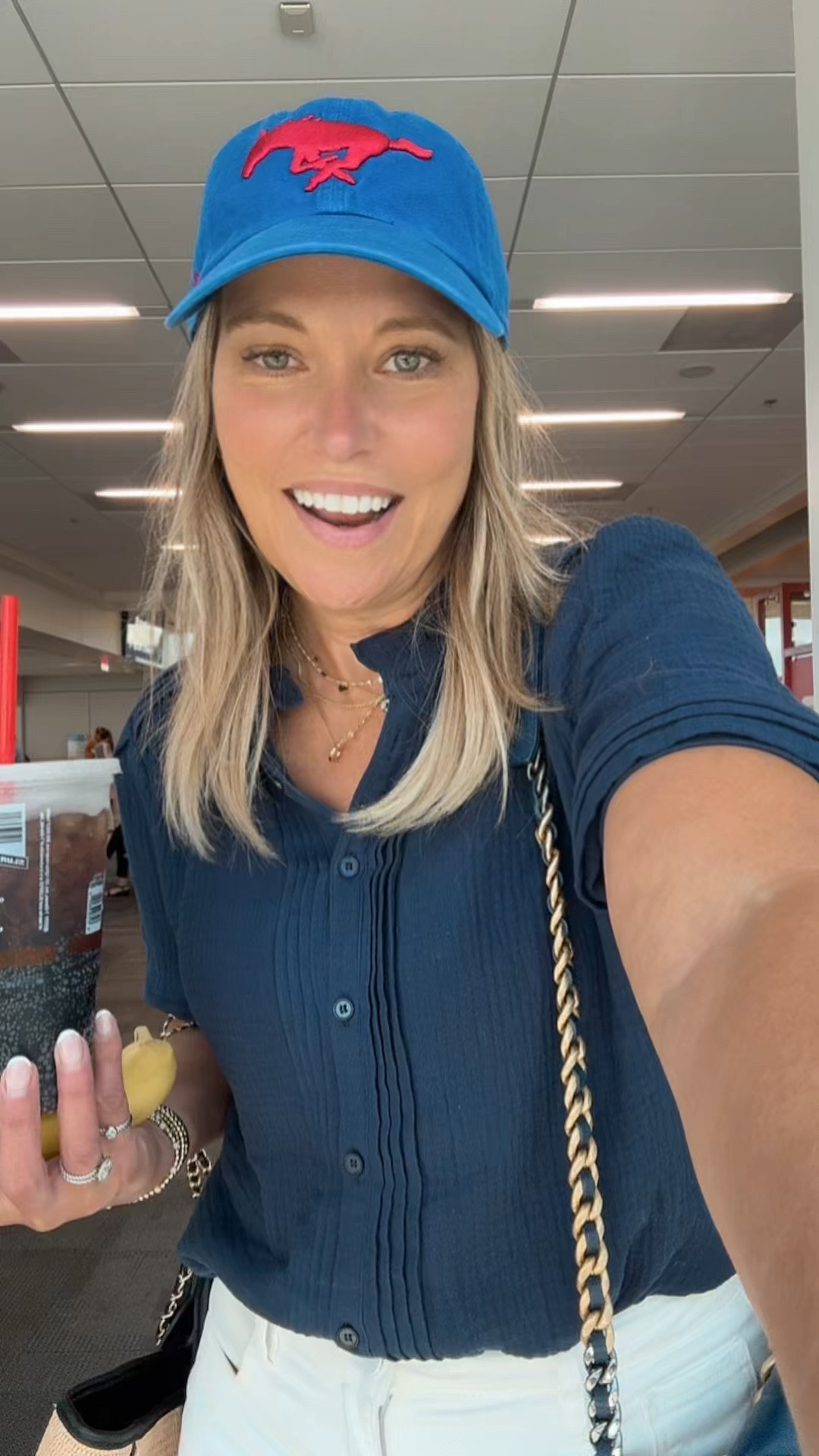 Travel OOTD! On my goodbye, I grabbed a hat to support my kids new school! I’m so excited for him!

@Vivrelle

#LTKdayinmylife #LTKootd #LTKOver40