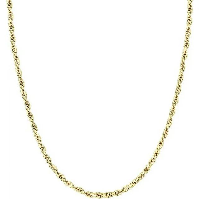 PAVOI 14K Yellow Gold Plated Rope Chain Necklace | Chain Necklaces for Women | Plated Gold Neckla... | Walmart (US)