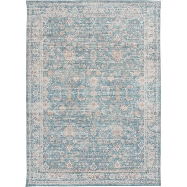 Better Homes & Gardens 8' x 10' Teal Persian Blooms Indoor Area Rug | Walmart (US)