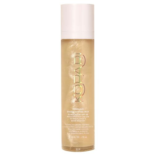 Kopari Sunglaze Sheer Setting Mist Sunscreen SPF 50, Weightless, Fast Drying, Ultra-Fine Setting Spray, Made With Hyaluronic Acid, Sets Makeup For A Hydrated, Dewy Finish, 2.53 fl oz | Amazon (US)