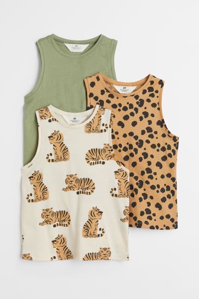 Sleeveless, relaxed-fit shirts in soft cotton jersey with a printed design. | H&M (US + CA)