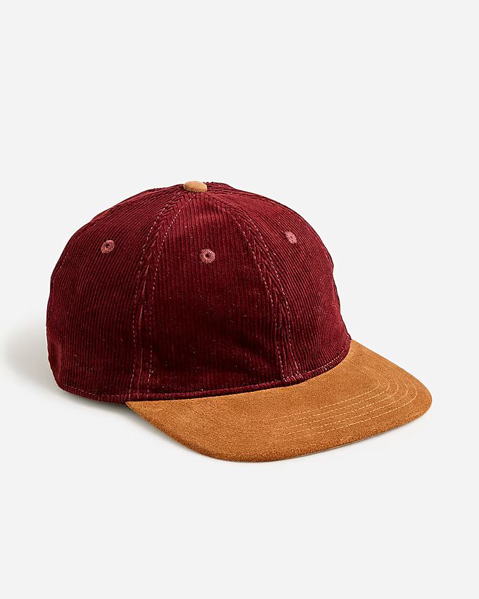 Corduroy baseball cap with suede brim | J.Crew US