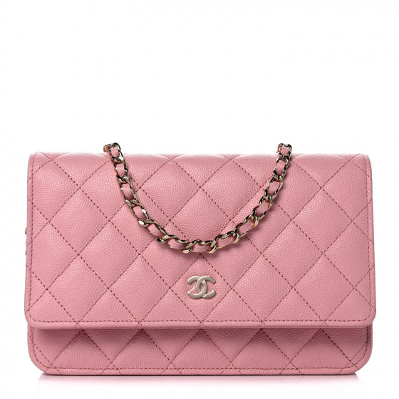 CHANEL Caviar Quilted Wallet On Chain WOC Pink | Fashionphile