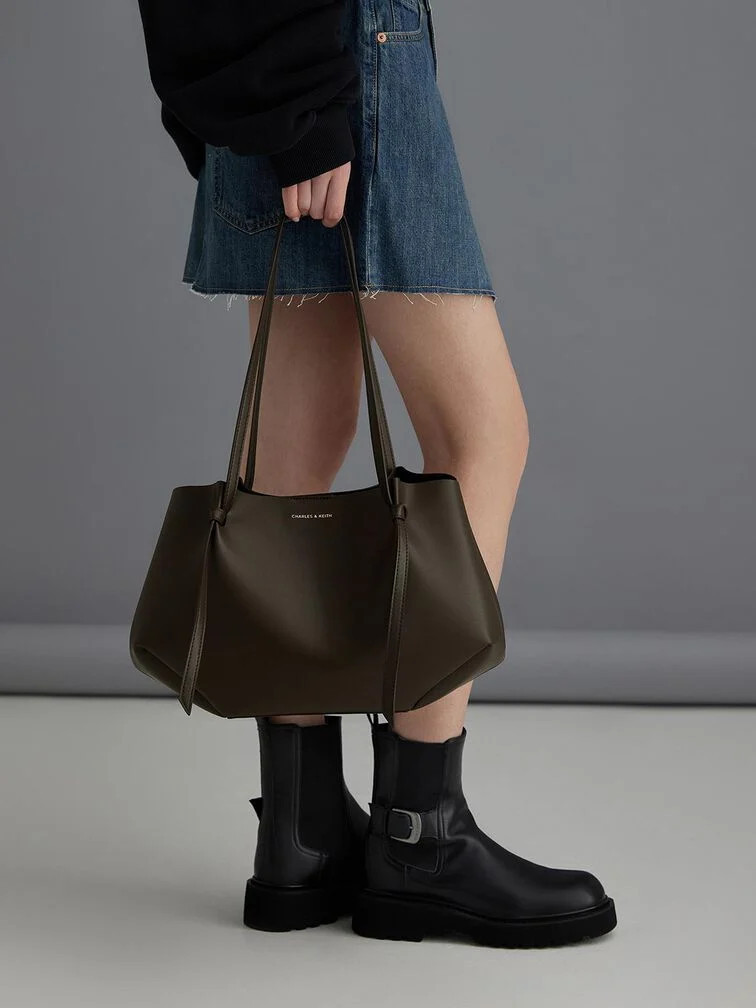 Calla Tote Bag - Dark Moss | Charles & Keith UK