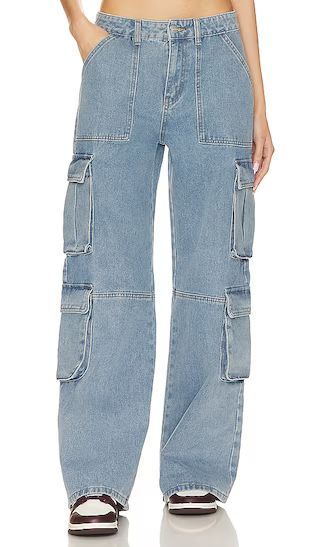 Kali Cargo Jean in Mid Blue Wash | Revolve Clothing (Global)