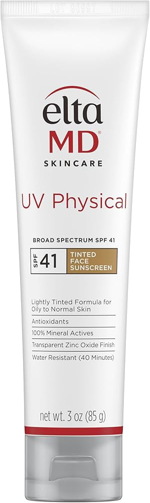 EltaMD UV Physical Tinted Sunscreen for Face, 100% Mineral Active Sunscreen | Amazon (US)