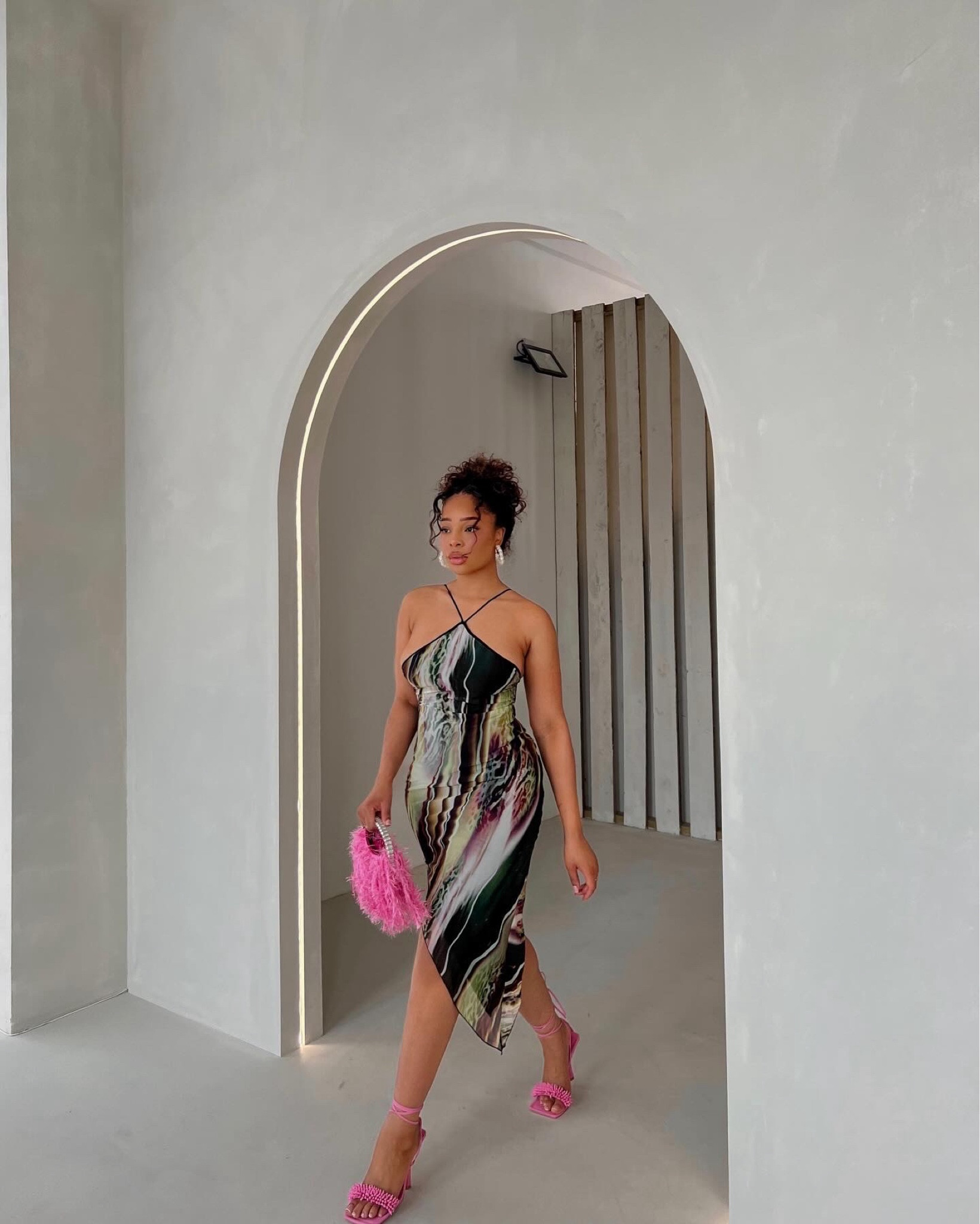 Asos dress, pop of pink 🎀