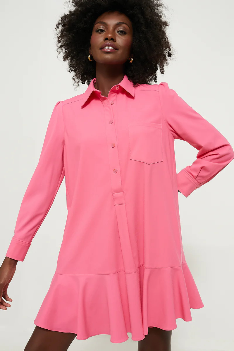 Hot Pink Crepe Callahan Shirt Dress | Tuckernuck (US)