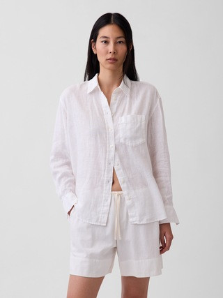 100% Linen Oversized Shirt | Gap (CA)