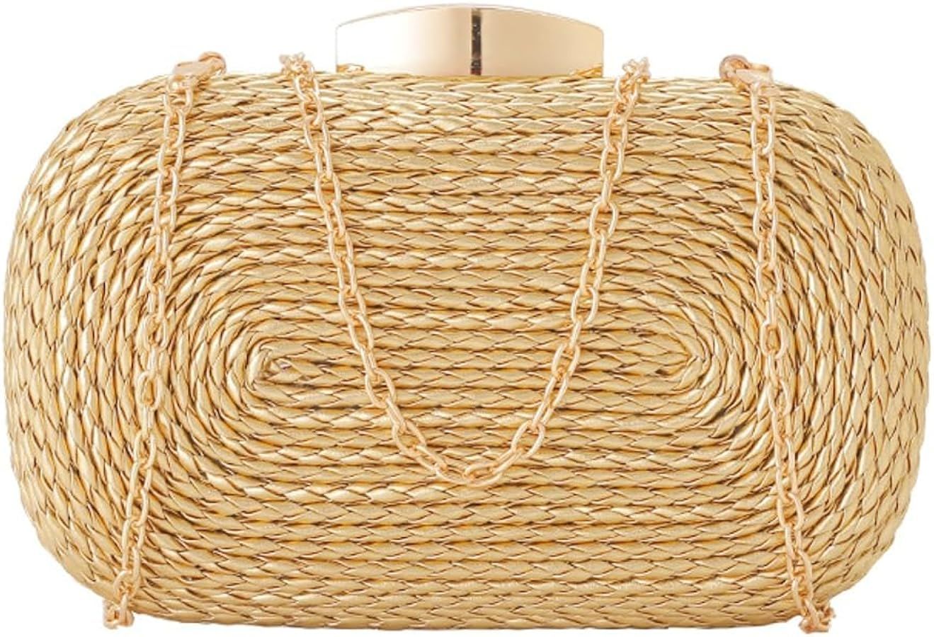 Straw Clutch Purses for Women Vintage Summer Straw Beach Bag Wicker Rattan Envelope Clutch Evenin... | Amazon (US)