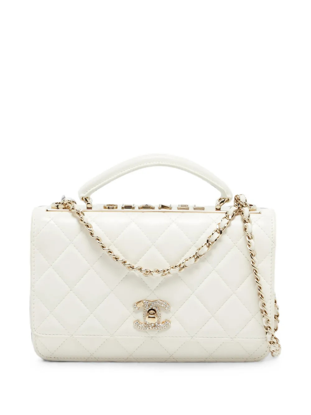 CHANEL Pre-Owned Trendy CC quilted mini bag - White | Farfetch Global