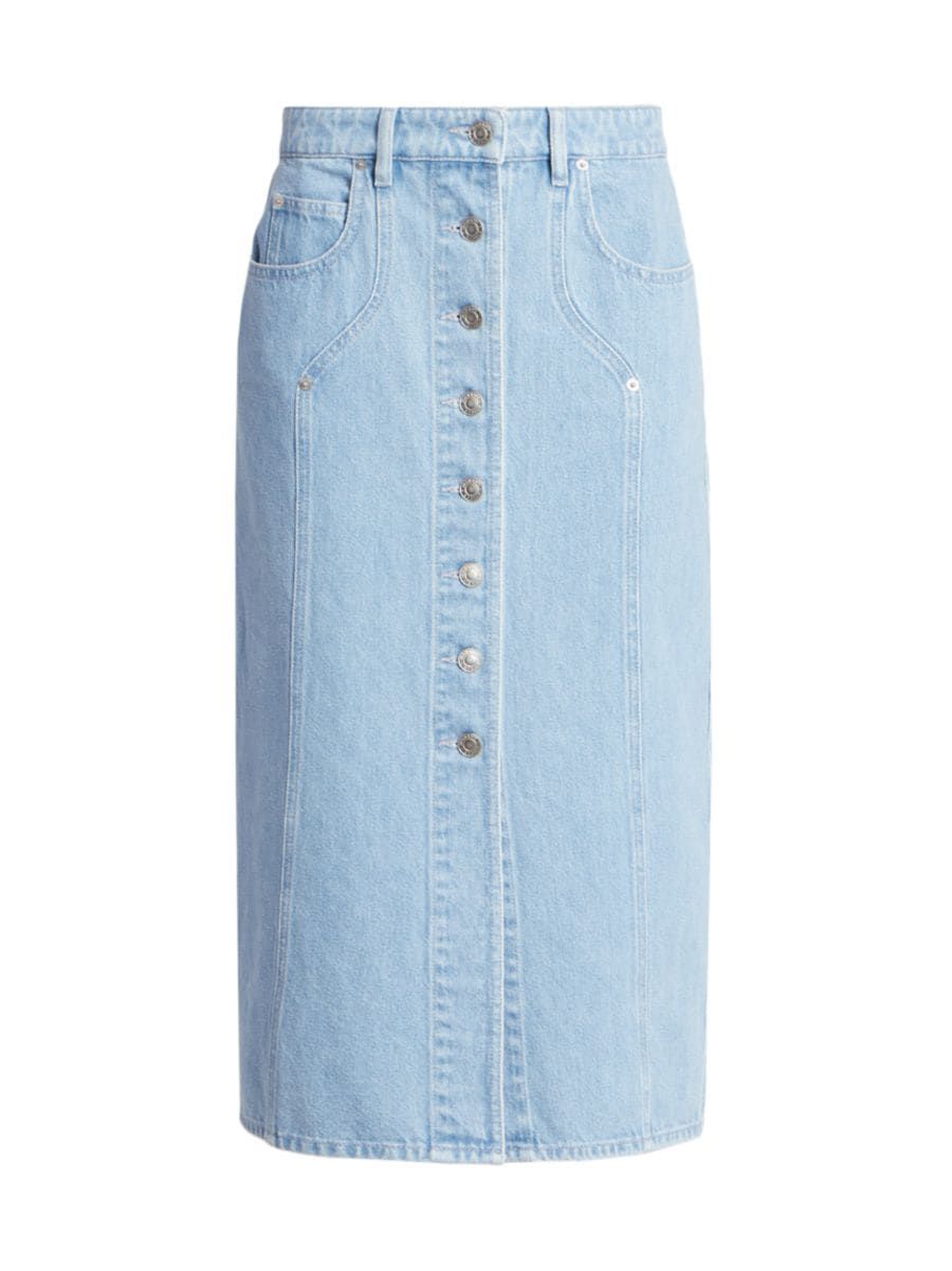 Vandy Denim Button-Front Skirt | Saks Fifth Avenue