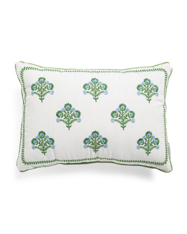14x20 Ira Floral Stamp Pillow | Throw Pillows | Marshalls | Marshalls