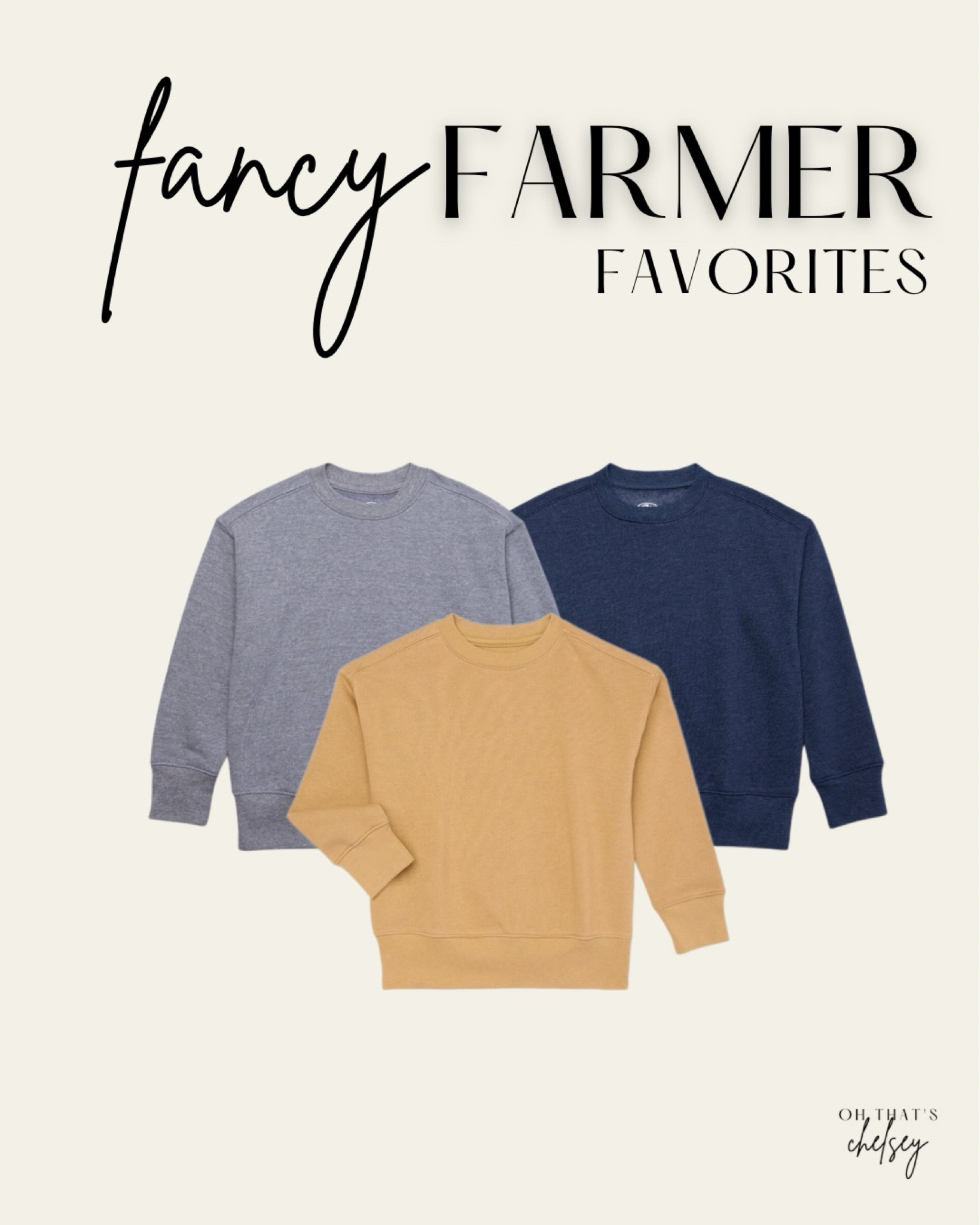 I absolutely love these kids’ crewneck sweatshirts—they’re simple, stylish, and currently just $7! With no designs or graphics, they’re perfect for mixing and matching with any outfit. These crewnecks are comfortable, durable, and perfect for farm life or everyday adventures. Stock up while they’re at this unbeatable price!

Fancy Farmer // oh that’s Chelsey // Walmart kids // best of Walmart // kids favorites // farm kids // ranch family // wardrobe essentials // fancy farmer finds 

#LTKStyleTip #LTKFamily #LTKKids