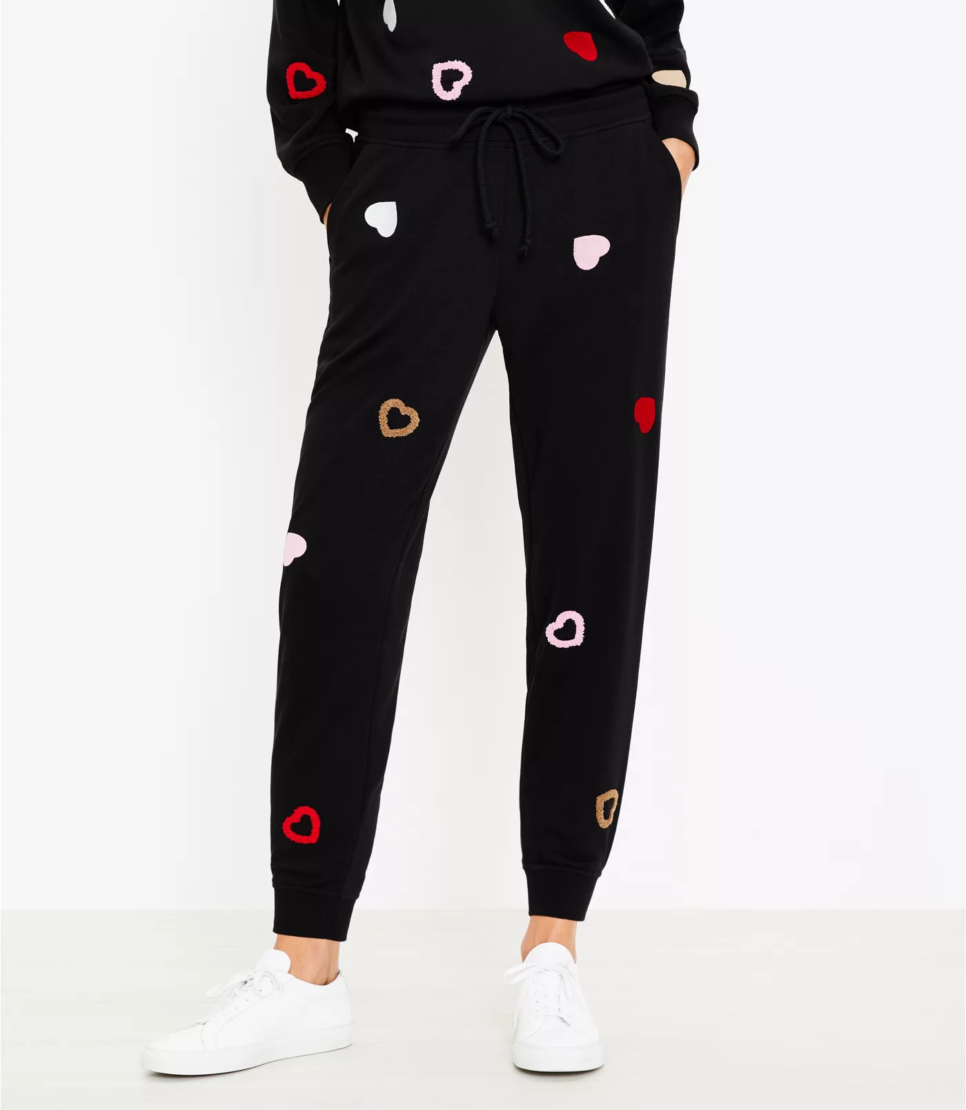 Lou & Grey Heart Cotton Terry Sweatpants | LOFT | LOFT
