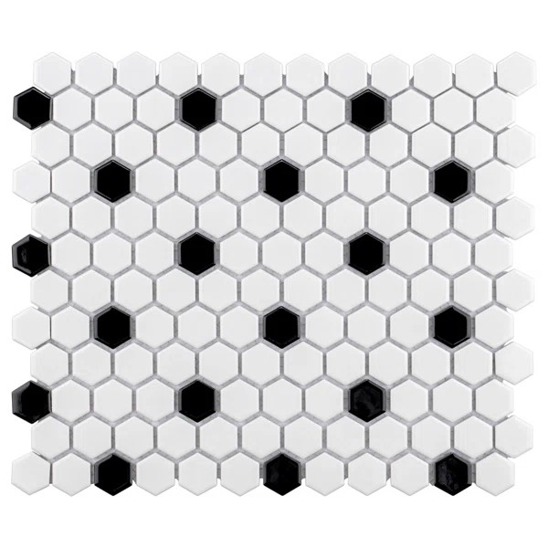 Retro 1" x 1" Porcelain Mosaic Tile | Wayfair North America