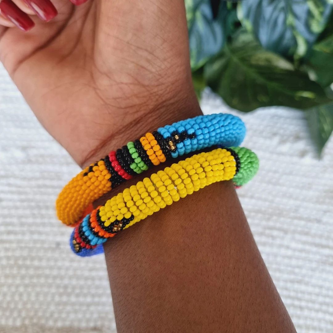 African Beaded Bangles | Etsy (US)