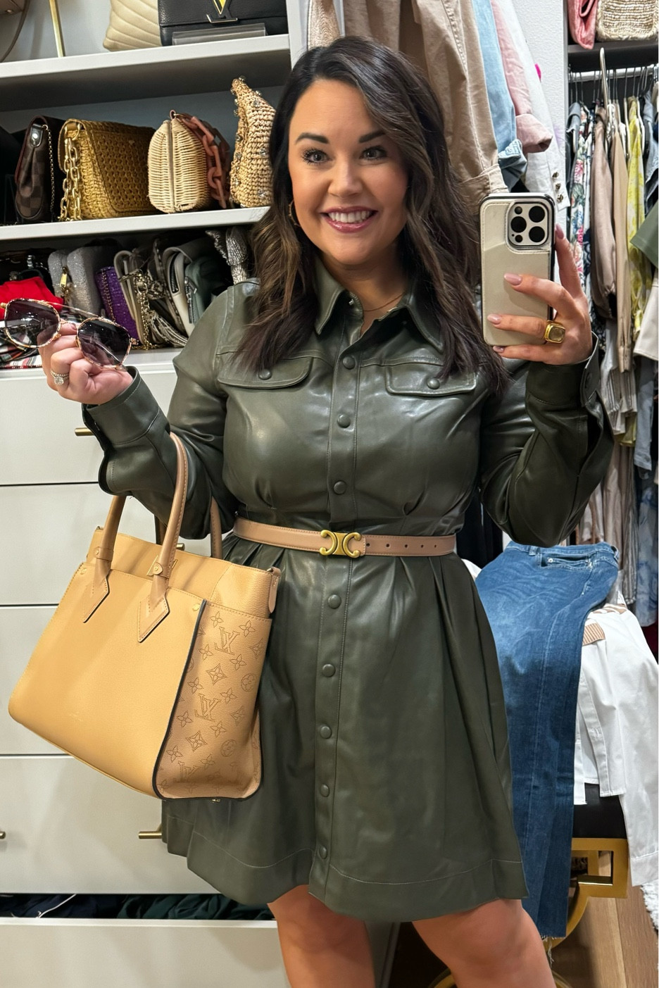 This faux leather dress is a staple for the rest of this fall season!! The color and feel is perfect going into slightly colder weather!!

#LTKStyleTip #LTKSeasonal #LTKWorkwear