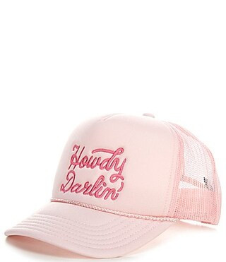 Madley Girls Howdy Darlin Embroidered Trucker Hat - Light Pink | Dillard's