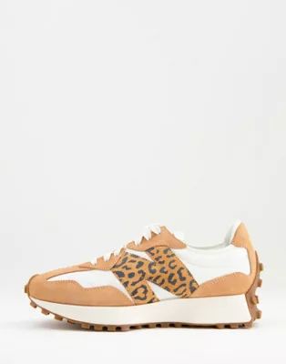 New Balance 327 sneakers in tan and leopard | ASOS (Global)