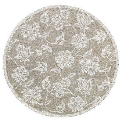 LR Home RugsA Gray/Ivory Floral Wool Round Rug | Target