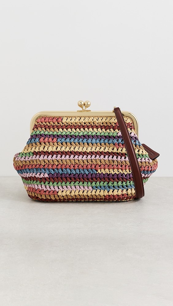 Large Weave Straw Kisslock Frame Bag 27 | Shopbop
