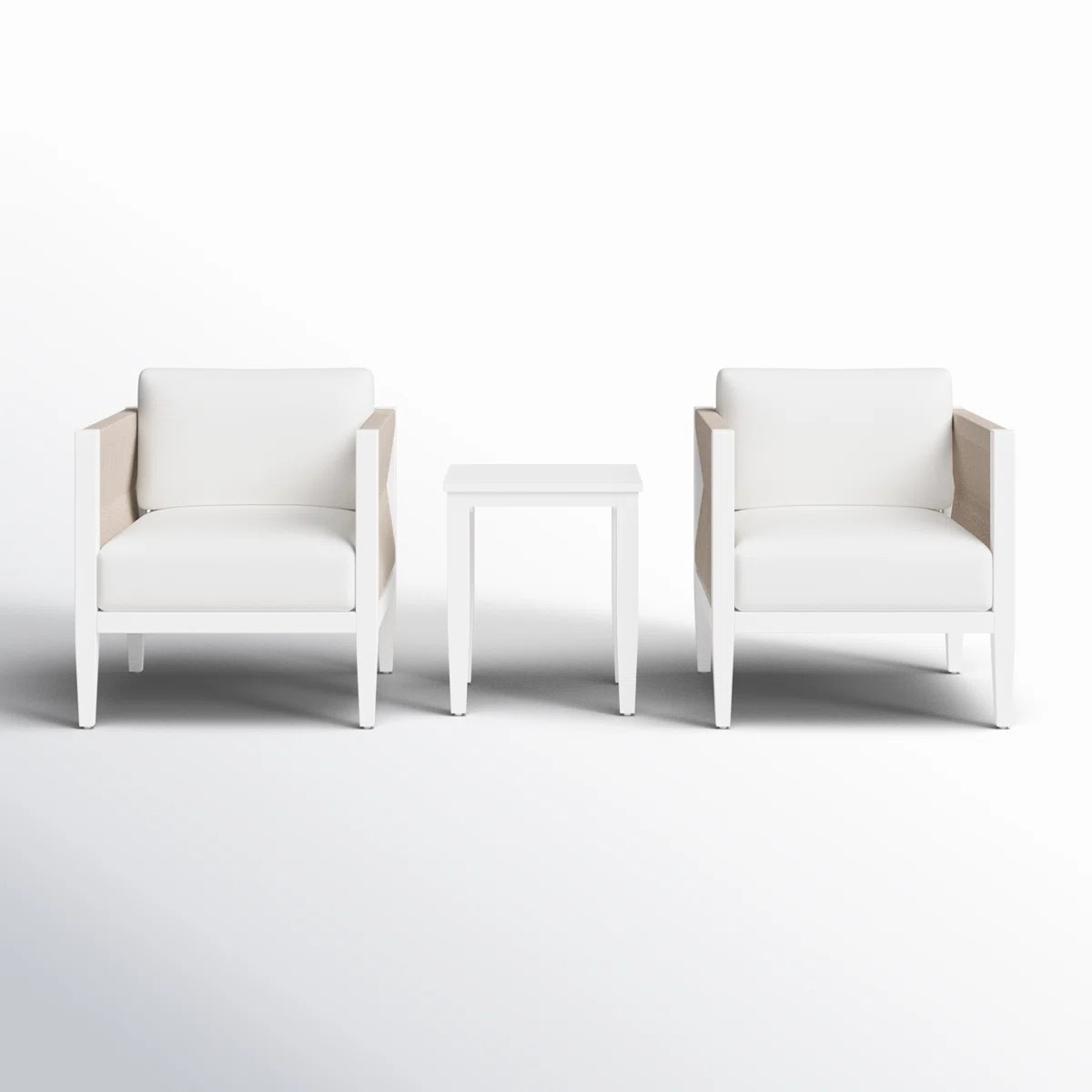 Lilah White 3-Piece Aluminum Side Chairs and Side Table | Wayfair North America