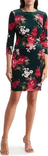 Vince Camuto Floral Long Sleeve Velvet Body-Con Dress | Nordstromrack | Nordstrom Rack