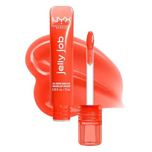NYX PROFESSIONAL MAKEUP Jelly Job Lip Gloss, Lip Tint Gloss with Full-Bodied, Smoothing, and Hyper-Glossy Shine - Orange Ya Jelly? (Tangerine) | Amazon (US)