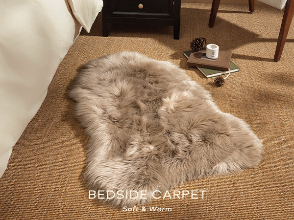 Ashler Faux Fur Rug, Beige Area Rugs, Fluffy Sheepskin Fur Rug, Fuzzy Ultra Soft 2 x 3 Ft Rugs, M... | Amazon (US)