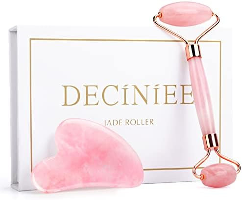Deciniee Jade Roller and Gua Sha Set - Anti Aging Rose Quartz Face Roller Massager & Guasha Tool ... | Amazon (US)
