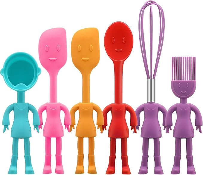 Human Shaped Kitchen Utensils Set 6 Piece Non Stick Heat Resistant Baking Tools Kitchen Gadgets S... | Amazon (US)
