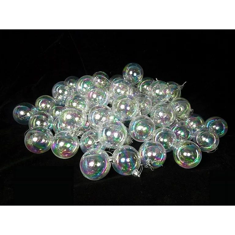 Northlight 60ct Clear Iridescent Shatterproof Christmas Ball Ornaments 2.5" (60mm) | Walmart (US)