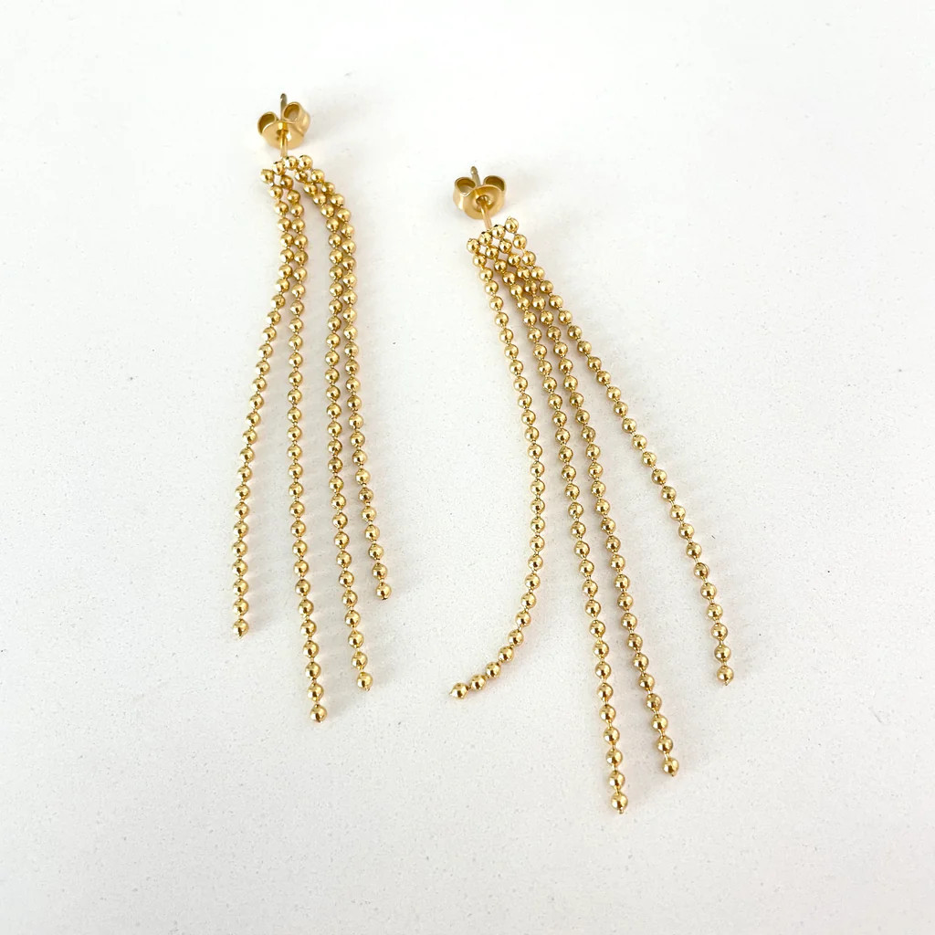Beaded Drop Chain Earring | Ellie Vail Jewelry