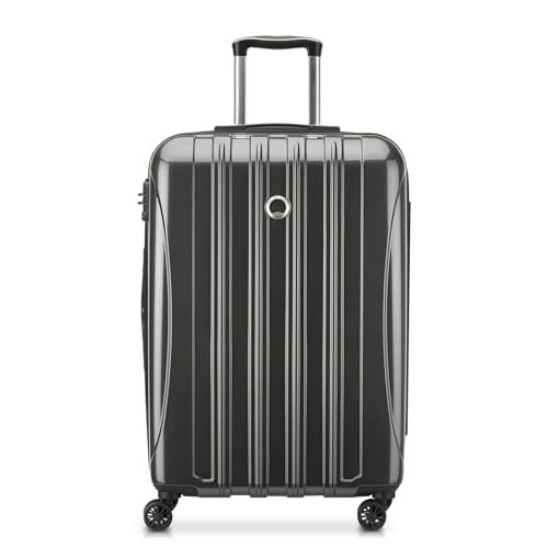 DELSEY PARIS Helium Aero Hardside Expandable Luggage with Spinner Wheels, Brushed Charcoal, Checked-Medium 24 Inch | Amazon (US)