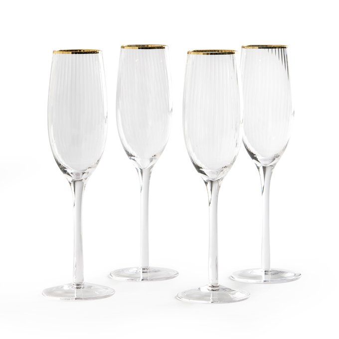 Set of 4 Lurik Champagne Flutes | La Redoute (UK)