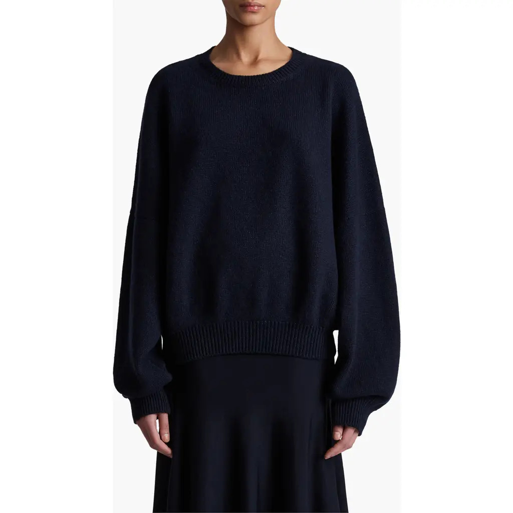 Khaite Marguax Cashmere Sweater in Midnight Navy at Nordstrom, Size Small | Nordstrom