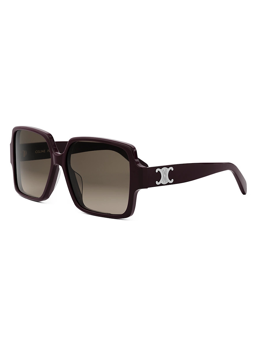 Women's Triomphe 60MM Square Sunglasses - Shiny Bordeaux Gradient Brown | Saks Fifth Avenue