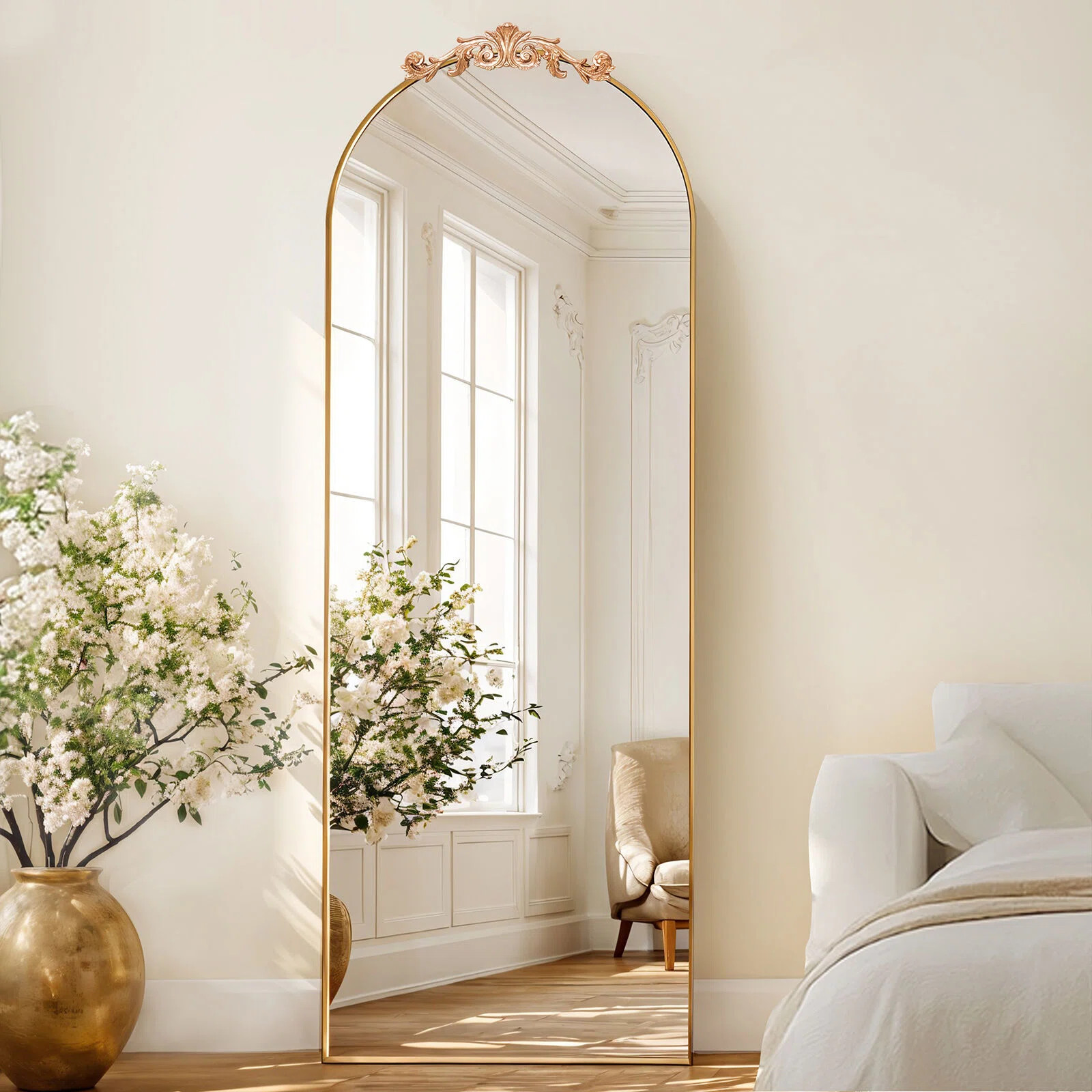 24x65 Inch Vintage Arch Accent Full Length Wall/Floor Mirror | Wayfair North America