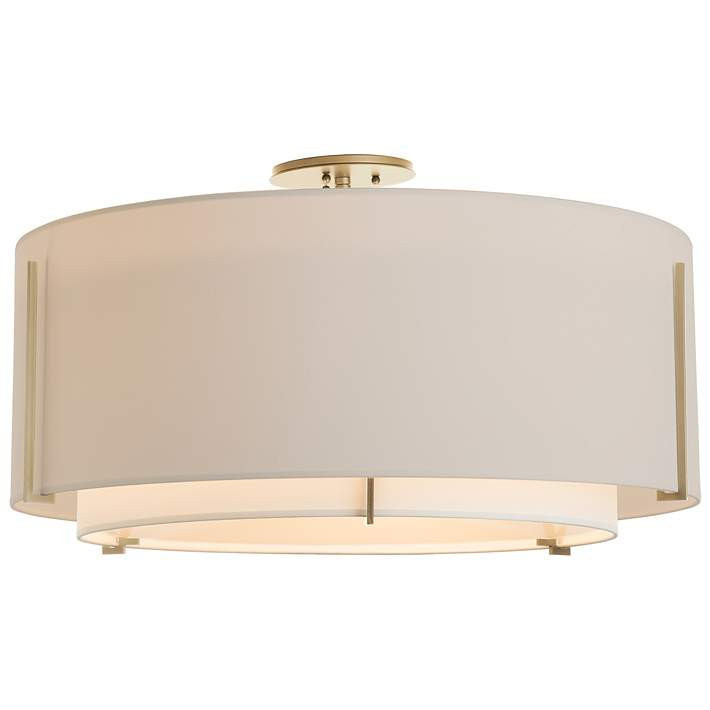 Gold Double Shade Semi-Flush Ceiling Light - #427W2 | Lamps Plus | Lamps Plus