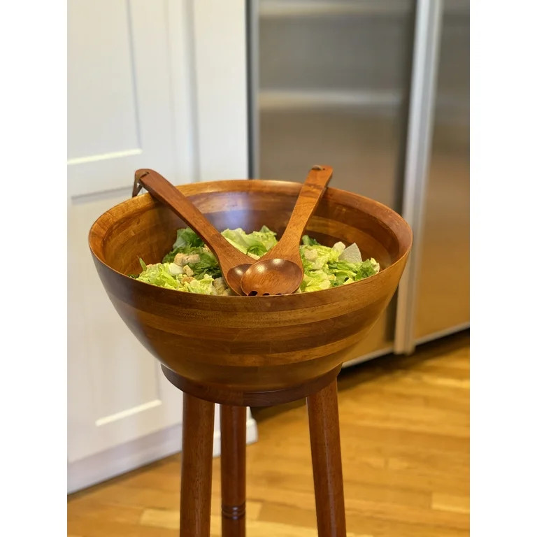 Woodard & Charles Extra Large Salad/Serving Bowl Set with Stand. 16" x 7" Bowl, 30" Stand, 14" Se... | Walmart (US)