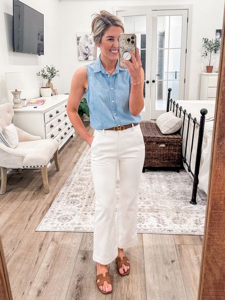 Tuesday Work Outfit

Chambray shirt- xs, tts only $35
White pants- so good and not see through. 00P, tts 
Sandals- go up 1/2 size 

Smart casual, business casual, teacher outfit, neutral outfits, capsule wardrobe, white pants, work outfits

#LTKfindsunder50 #LTKworkwear #LTKsalealert