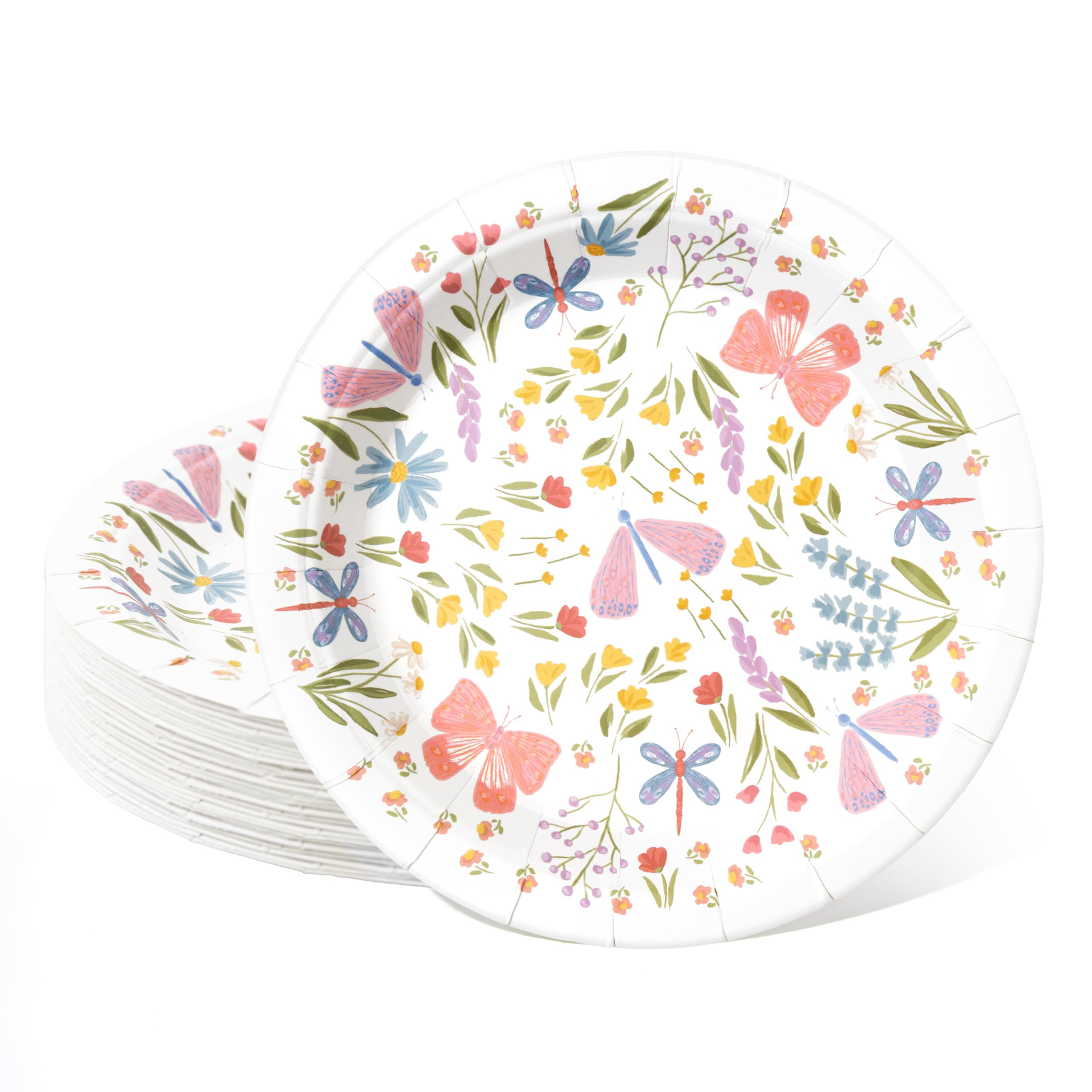 Cheerland Butterfly Paper Plates Wildflower Party Plates Easter Flower Birthday Plate Garden Tabl... | Amazon (US)