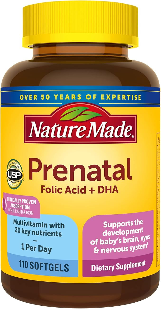 Nature Made Prenatal with Folic Acid + DHA, Prenatal Vitamin and Mineral Supplement for Daily Nut... | Amazon (US)